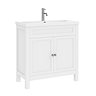 AquaSure Traditional Waterproof PVC Vanity Unit Satin White - 800mm with Chrome Handles