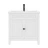 AquaSure Traditional Waterproof PVC Vanity Unit Satin White - 800mm with Matt Black Handles