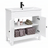 AquaSure Traditional Waterproof PVC Vanity Unit Satin White - 800mm with Matt Black Handles