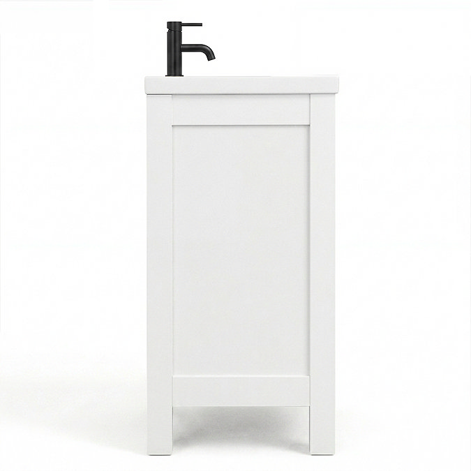 AquaSure Traditional Waterproof PVC Vanity Unit Satin White - 800mm with Matt Black Handles