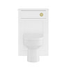 AquaSure Traditional White Waterproof PVC Complete Toilet Unit (Round Pan, Cistern, Brushed Brass Flush)