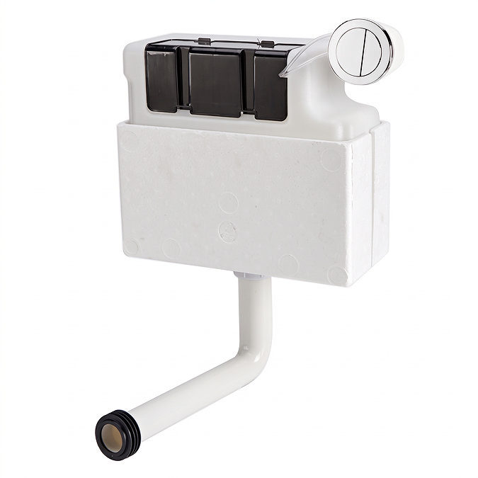 AquaSure Traditional White Waterproof PVC Complete Toilet Unit (Round Pan, Cistern, Chrome Flush)