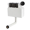 AquaSure Traditional White Waterproof PVC Complete Toilet Unit (Round Pan, Cistern, Matt Black Flush)