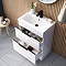AquaSure Tribeca Waterproof PVC Vanity Unit Gloss White - 600mm with Matt Black Handles
