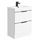AquaSure Tribeca Waterproof PVC Vanity Unit Gloss White - 600mm with Matt Black Handles