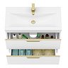 AquaSure Tribeca Waterproof PVC Vanity Unit Gloss White - 800mm with Brushed Brass Handles