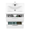 AquaSure Tribeca Waterproof PVC Wall Hung Vanity Unit Gloss White - 600mm with Chrome Handles