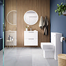 AquaSure Tribeca Waterproof PVC Wall Hung Vanity Unit Gloss White - 600mm with Chrome Handles