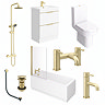 AquaSure Waterproof Brushed Brass Round Complete Bathroom Suite