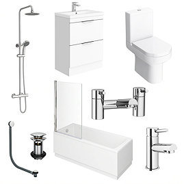 AquaSure Waterproof Chrome Round Complete Bathroom Suite