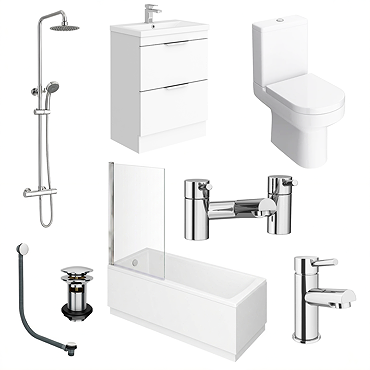 AquaSure Waterproof Chrome Round Complete Bathroom Suite