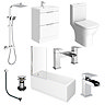 AquaSure Waterproof Chrome Square Complete Bathroom Suite