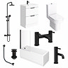 AquaSure Waterproof Matt Black Round Complete Bathroom Suite