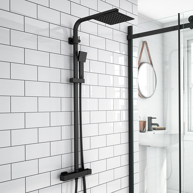 AquaSure Waterproof Matt Black Square Complete Bathroom Suite
