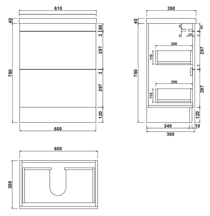 AquaSure Waterproof Matt Black Square Complete Bathroom Suite