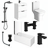 AquaSure Waterproof Matt Black Square Complete Bathroom Suite
