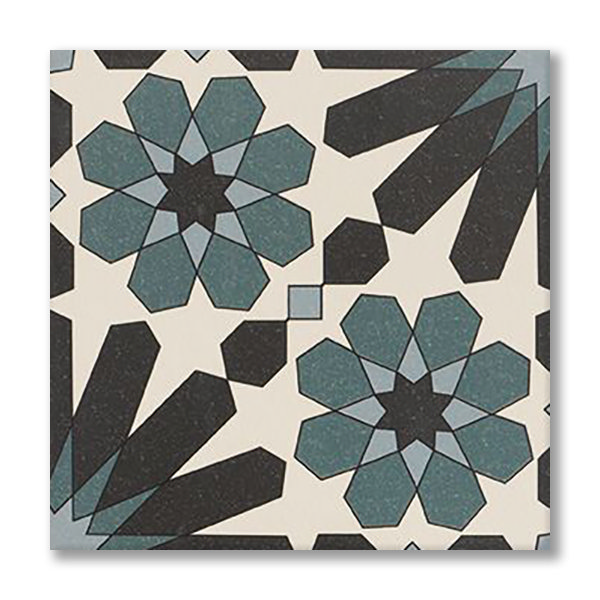 Arba Black Patterned Wall & Floor Tiles - 200 x 200mm