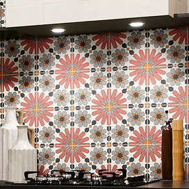 Arba Terracotta Patterned Wall & Floor Tiles - 200 x 200mm