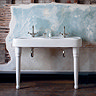 Arcade 1200mm Double Basin and Ceramic Console Legs - Various Tap Hole Options  In Bathroom Large Image