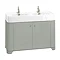 Arcade 1200mm Floor Standing Vanity Unit and Double Basin - Dark Olive - Various Tap Hole Options La