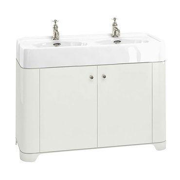 Arcade 1200mm Floor Standing Vanity Unit and Double Basin - Sand - Various Tap Hole Options  Profile Large Image