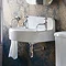 Arcade 500mm Cloakroom Basin Two Tap Hole with Overflow Profile Large Image