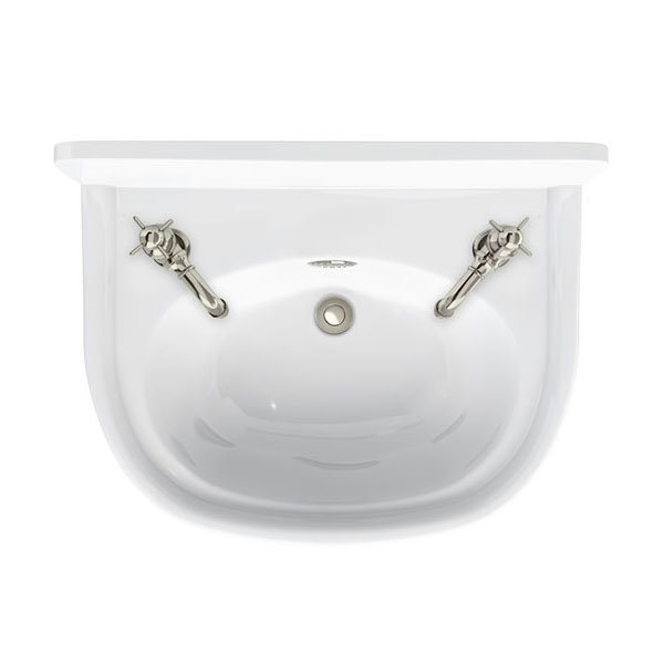 Arcade 500mm Cloakroom Basin Two Tap Hole with Overflow Large Image