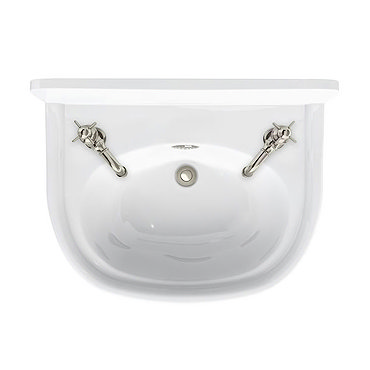 Arcade 500mm Cloakroom Basin Two Tap Hole with Overflow Profile Large Image