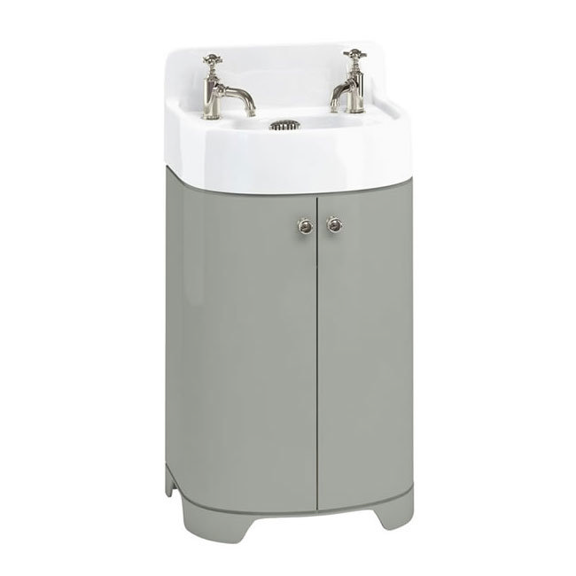 Arcade 500mm Floor Standing Vanity Unit and Basin Dark Olive 2 x