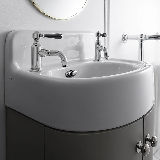 Arcade 500mm Floor Standing Vanity Unit and Basin - Sand - 2 x Tap Hole Options  Profile Large Image
