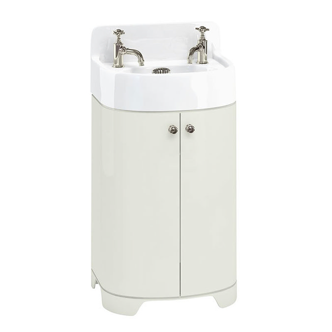 Arcade 500mm Floor Standing Vanity Unit and Basin - Sand - 2 x Tap Hole Options Large Image