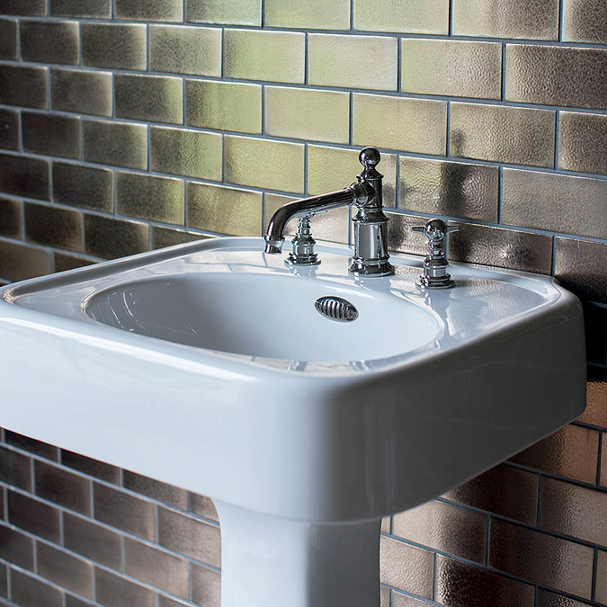 Arcade 600mm Basin and Pedestal - Various Tap Hole Options  Feature Large Image