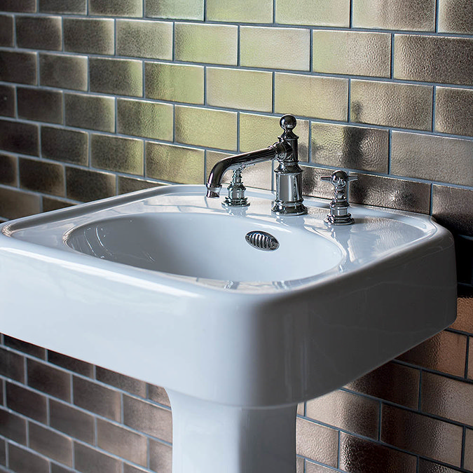 Arcade 600mm Basin and Pedestal - Various Tap Hole Options Feature Large Image