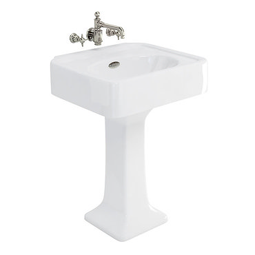 Arcade 600mm Basin and Pedestal - Various Tap Hole Options  Profile Large Image