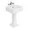 Arcade 600mm Basin and Pedestal - Various Tap Hole Options Large Image