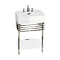 Arcade 600mm Basin and Stand with Glass Shelf - Various Tap Hole Options Large Image