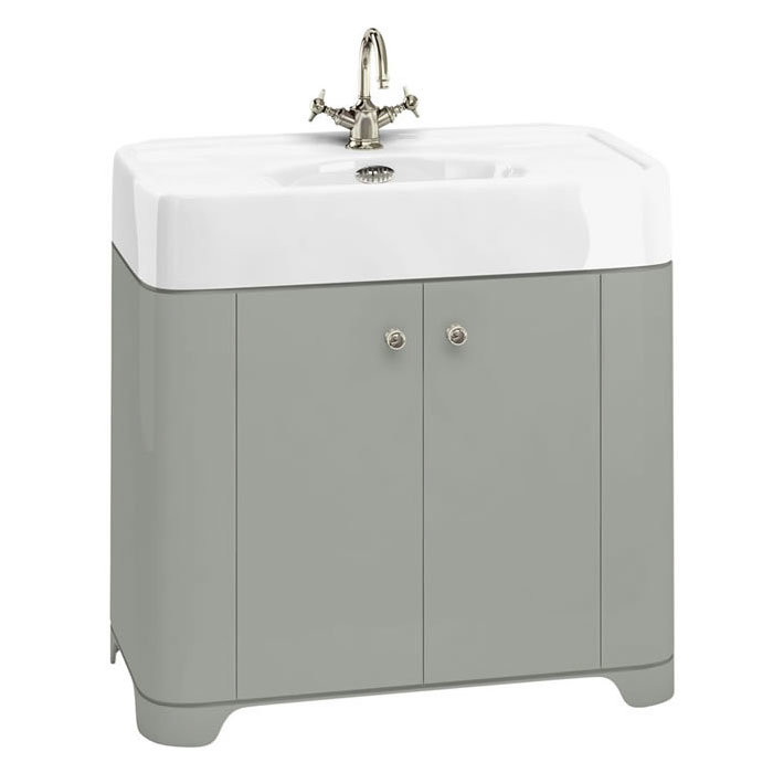 Arcade 900mm Floor Standing Vanity Unit and Basin - Dark Olive - Various Tap Hole Options Large Imag