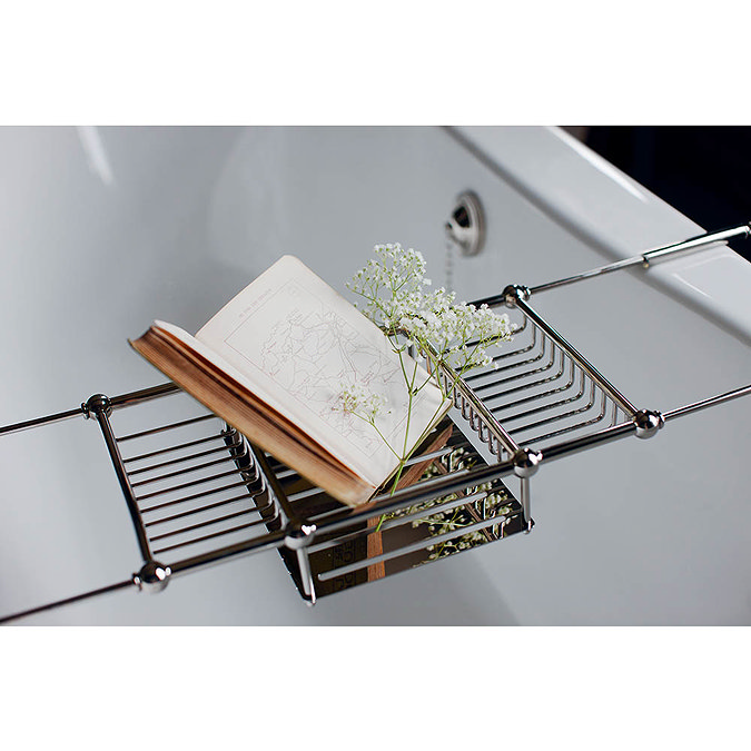 Arcade Nickel Bath Mounted Extendable Bath Rack Profile Large Image