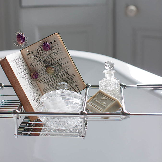 Arcade Nickel Bath Mounted Extendable Bath Rack Feature Large Image