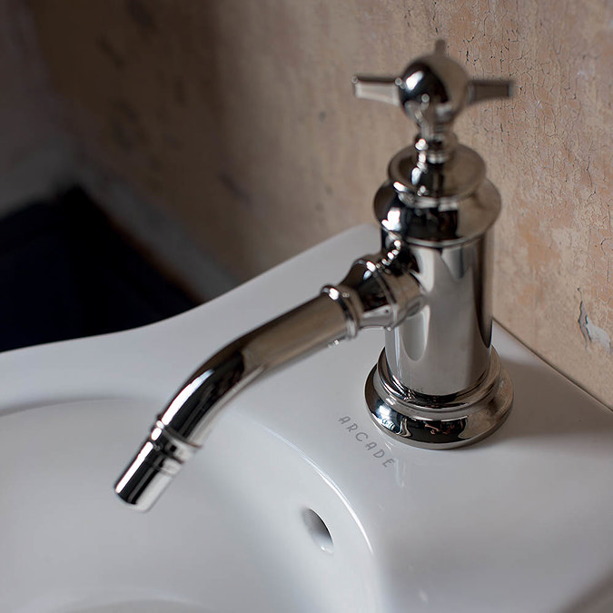 Arcade Bidet Mixer & Pop-up Waste with Tap Handle - Nickel - ARC13-NKL Profile Large Image