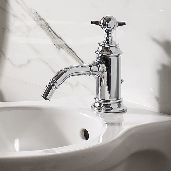 Arcade Bidet Mixer & Pop-up Waste with Tap Handle - Nickel - ARC13-NKL Feature Large Image