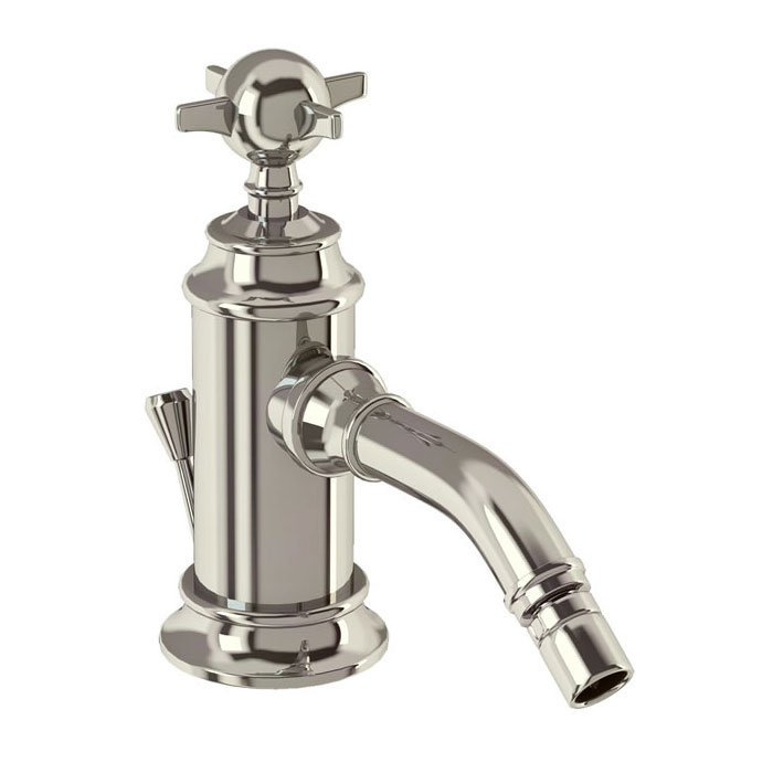 Arcade Bidet Mixer with Pop-up Waste - Nickel - Various Tap Head Options Large Image