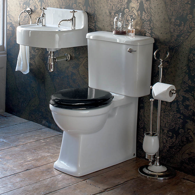 Arcade Freestanding Toilet Roll & Brush Holder - Chrome Profile Large Image
