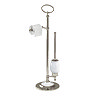 Arcade Freestanding Toilet Roll & Brush Holder - Nickel Large Image