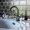 Arcade Highneck Monobloc Basin Mixer Tap - Nickel - Various Tap Head Options  In Bathroom Large Image