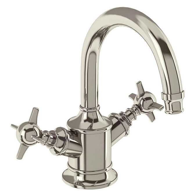 Arcade Highneck Monobloc Basin Mixer Tap with Tap Handles - Nickel - ARC14-NKL Large Image