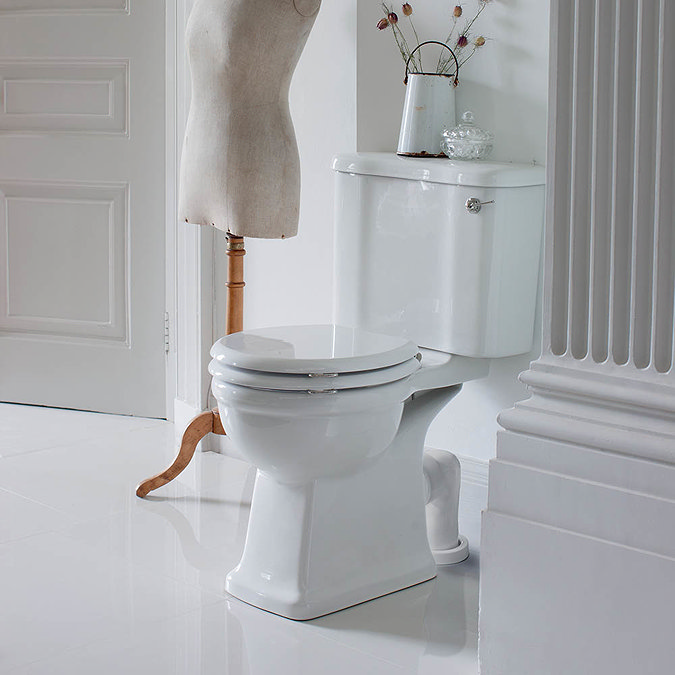 Arcade Open Back Close Coupled Traditional Toilet - Lever Flush Feature Large Image