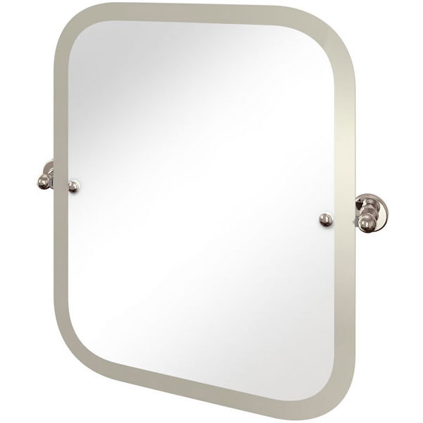 Arcade Rectangular Swivel Mirror with Nickel Plated Brass Wall Mounts Large Image