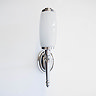 Arcade Wall Light with Oval Base and Tube Frosted Glass Shade - Nickel  Standard Large Image