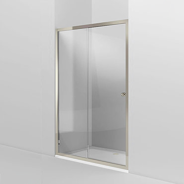 Arcade Single Slider Shower Door - Nickel - 2 x Size Options Profile Large Image